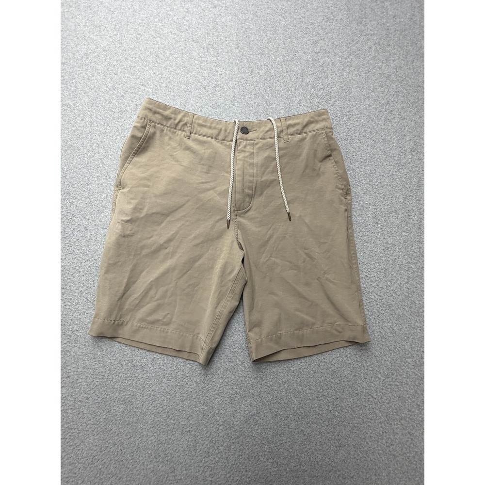 Faherty All Day Shorts Mens 30 Beige Chino 9 Inseam Drawstring Stretch Casual